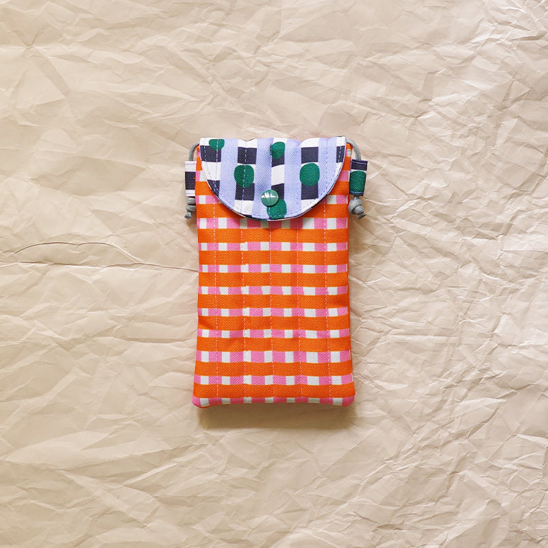 Phone Sleeve - Mix Plaid Orange