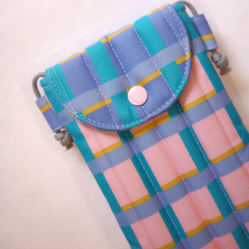 Phone Sleeve - Plaid Blue Pink