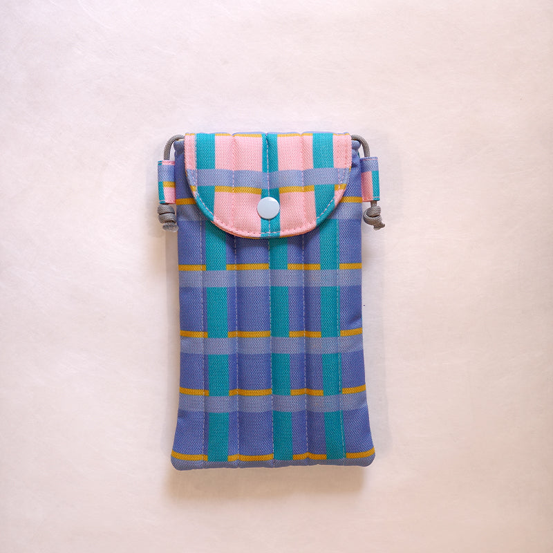 Phone Sleeve - Plaid Blue Pink