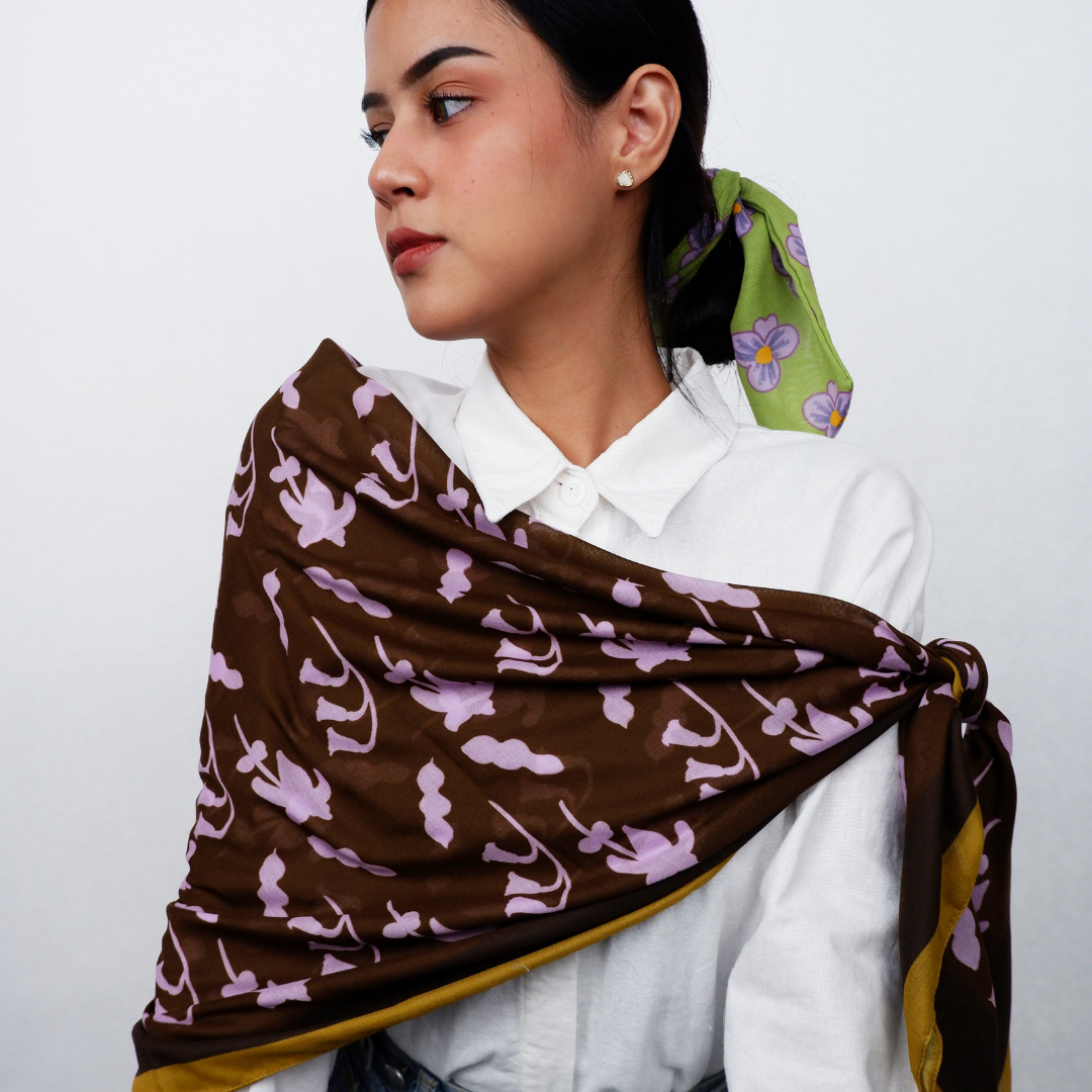 Big Scarf - Purple Garden (Pre-Order)