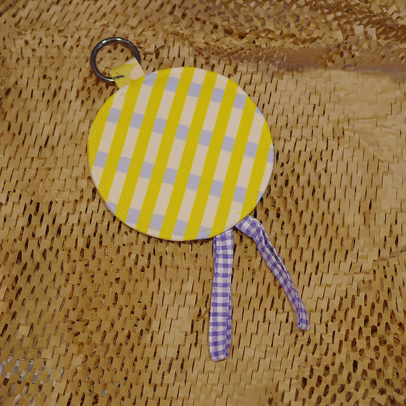 Round Pouch / Bag Charm - Stripes