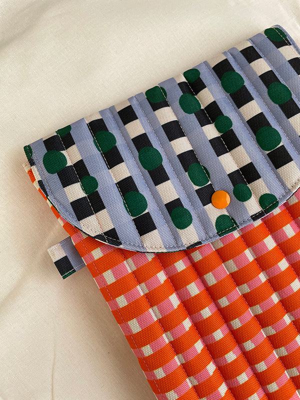 Ipad / Tablet Sleeve - Mixplaid Orange Pink