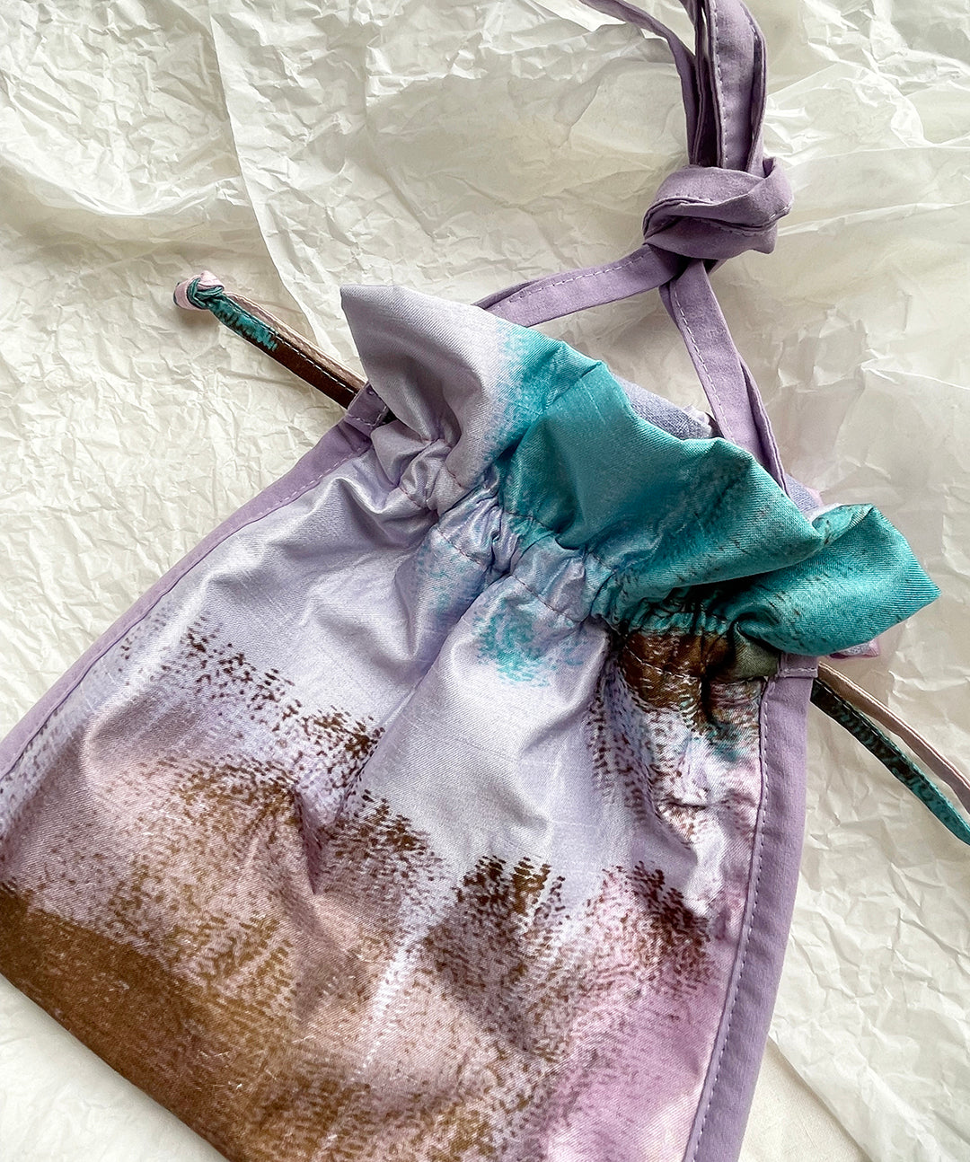 Drawstring Sling Bag - Lilac