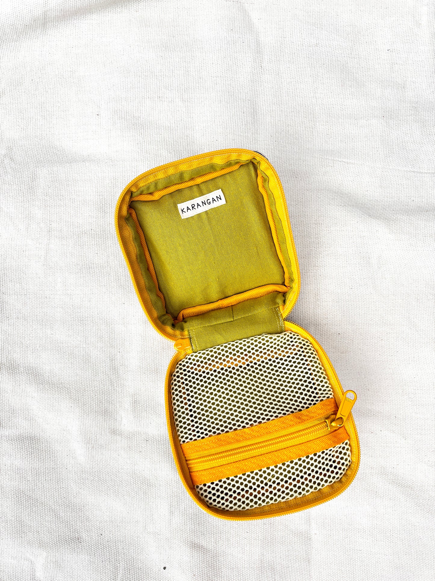 Cosmetic Pouch - Plaid Yellow