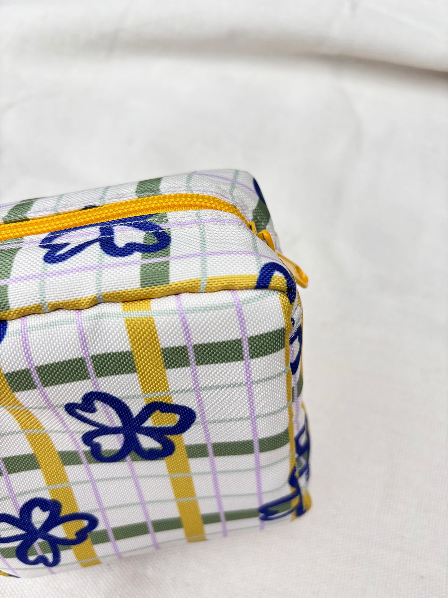 Cosmetic Pouch - Plaid Yellow