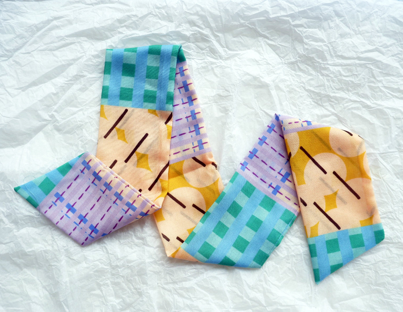 Skinny Scarf (Twilly) - Mix Pattern No.4