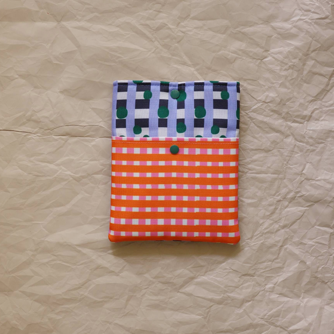 Book Sleeve - Plaid Orange Purple