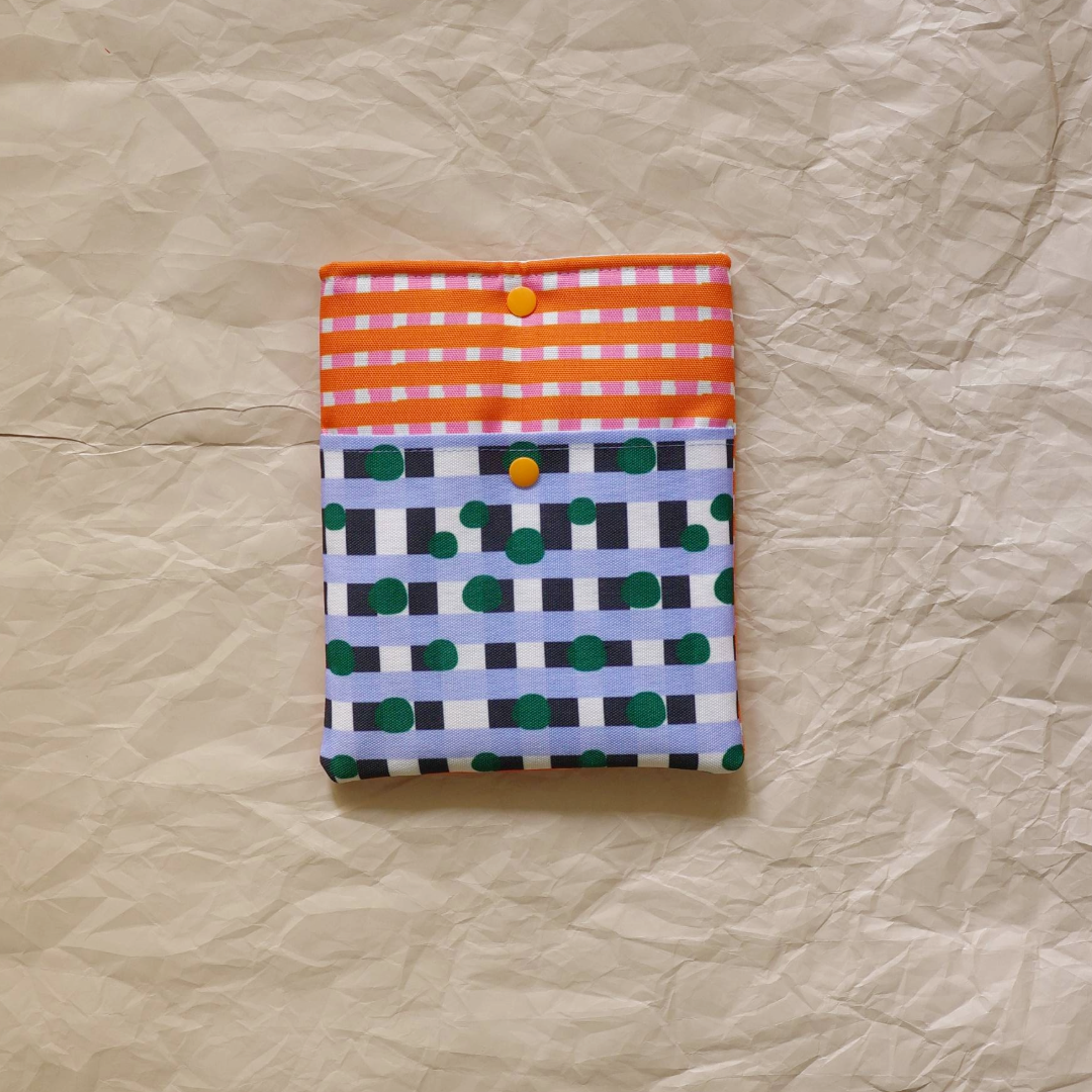 Book Sleeve - Plaid Orange Purple