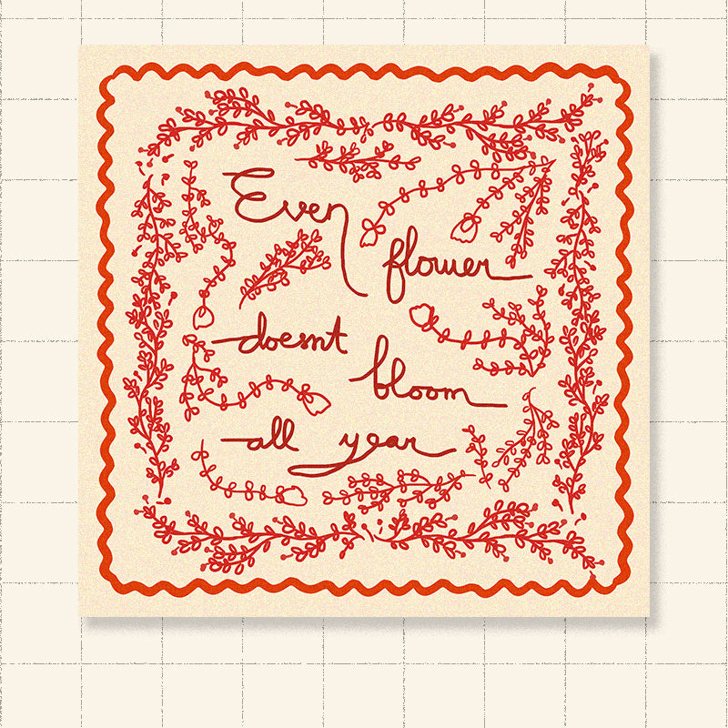 Big Scarf - Bloom Beige-Red (Pre-Order)