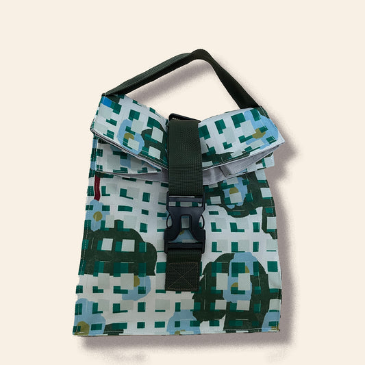 Fold Lunch Bag - Plaid Green