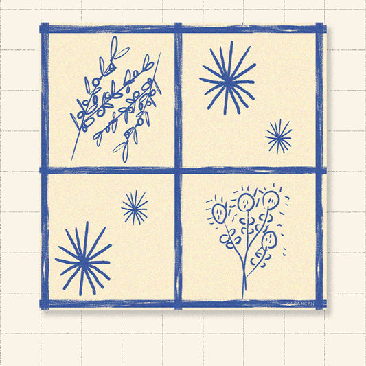 Big Scarf - White Blue Lines (Pre-Order)