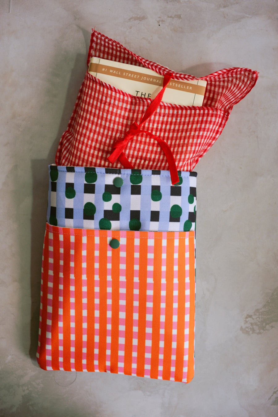 Book Sleeve - Plaid Orange Purple