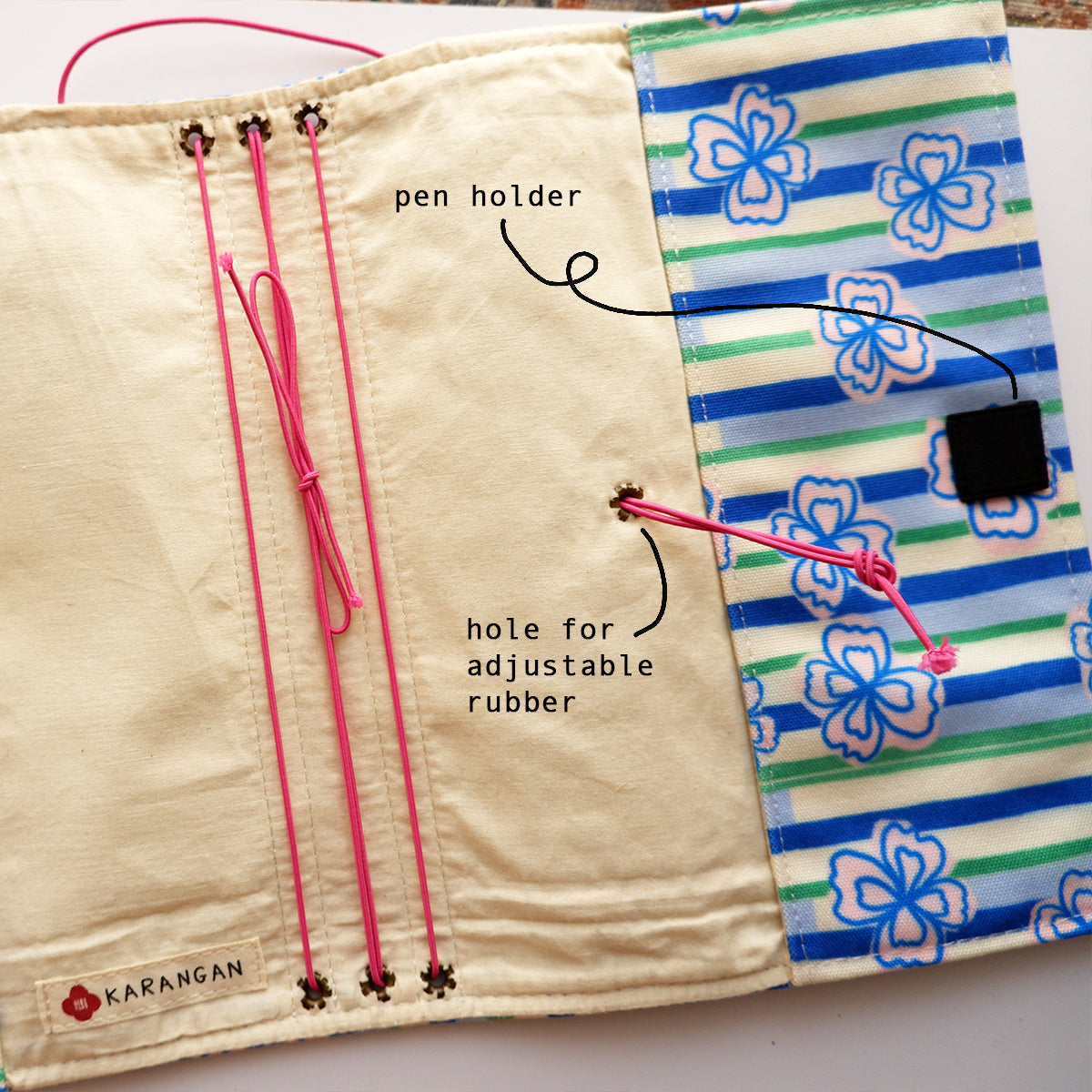 Traveler's Notebook Cover - Stripes Petal