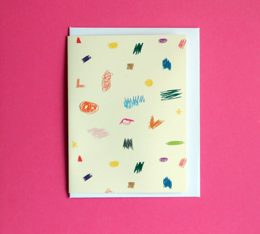 Greeting Card Kids Scribble