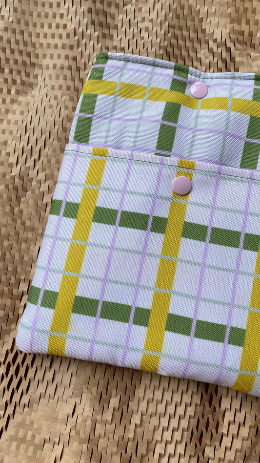 Book Sleeve - Plaid Beige