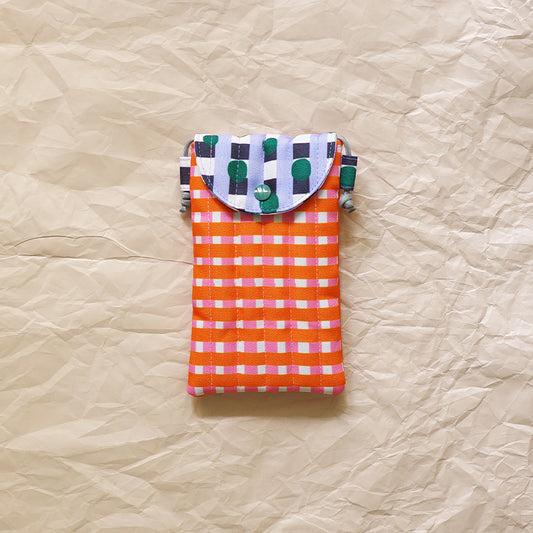 Phone Sleeve - Mix Plaid Orange
