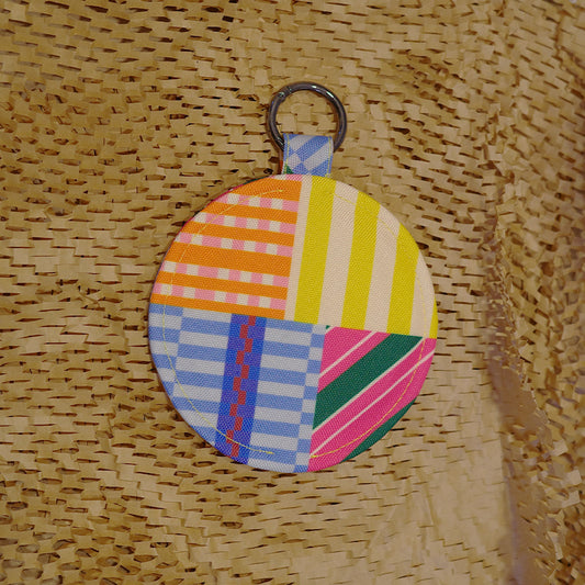 Round Pouch / Bag Charm - Stripes