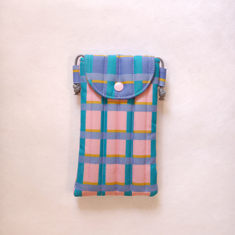 Phone Sleeve - Plaid Blue Pink