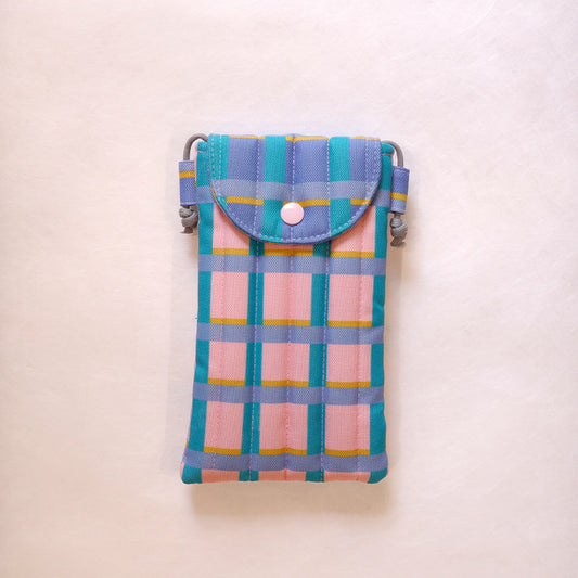 Phone Sleeve - Plaid Blue Pink