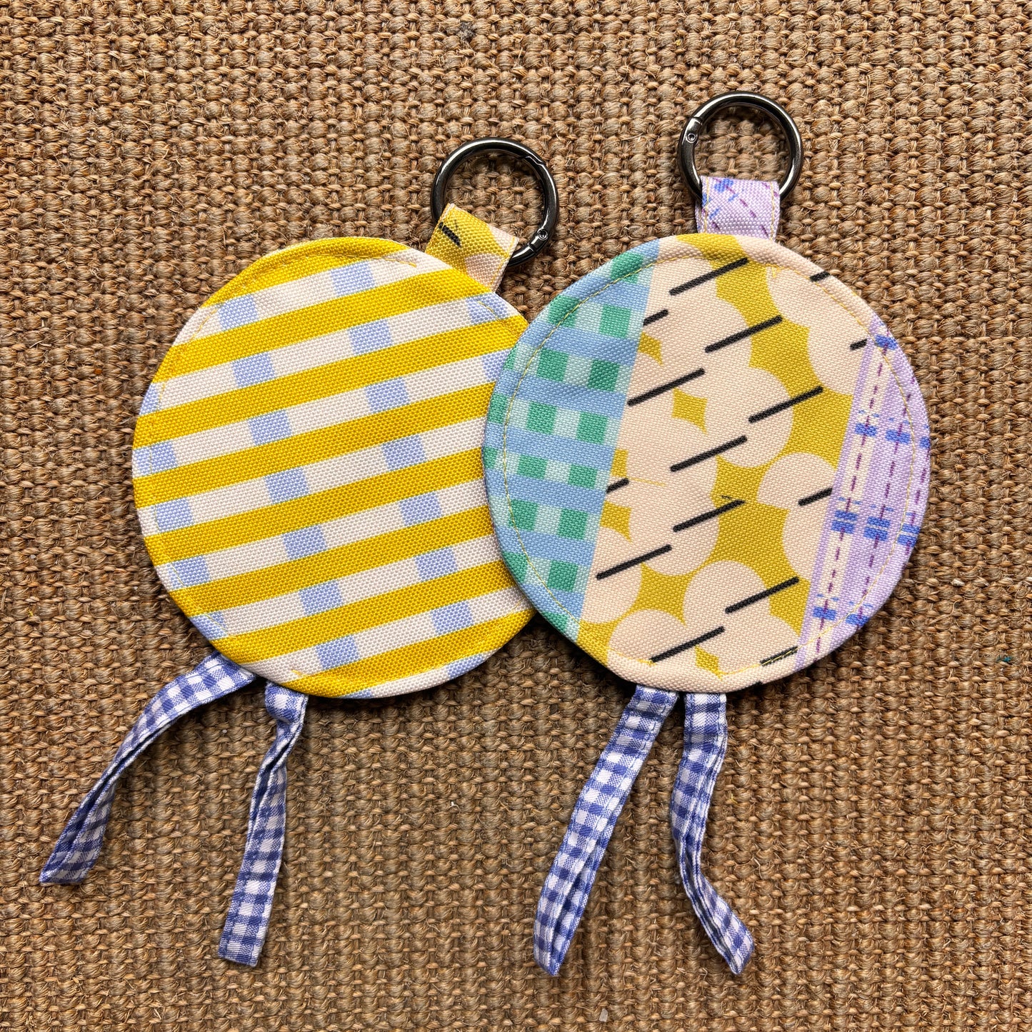 Round Pouch / Bag Charm - Stripes