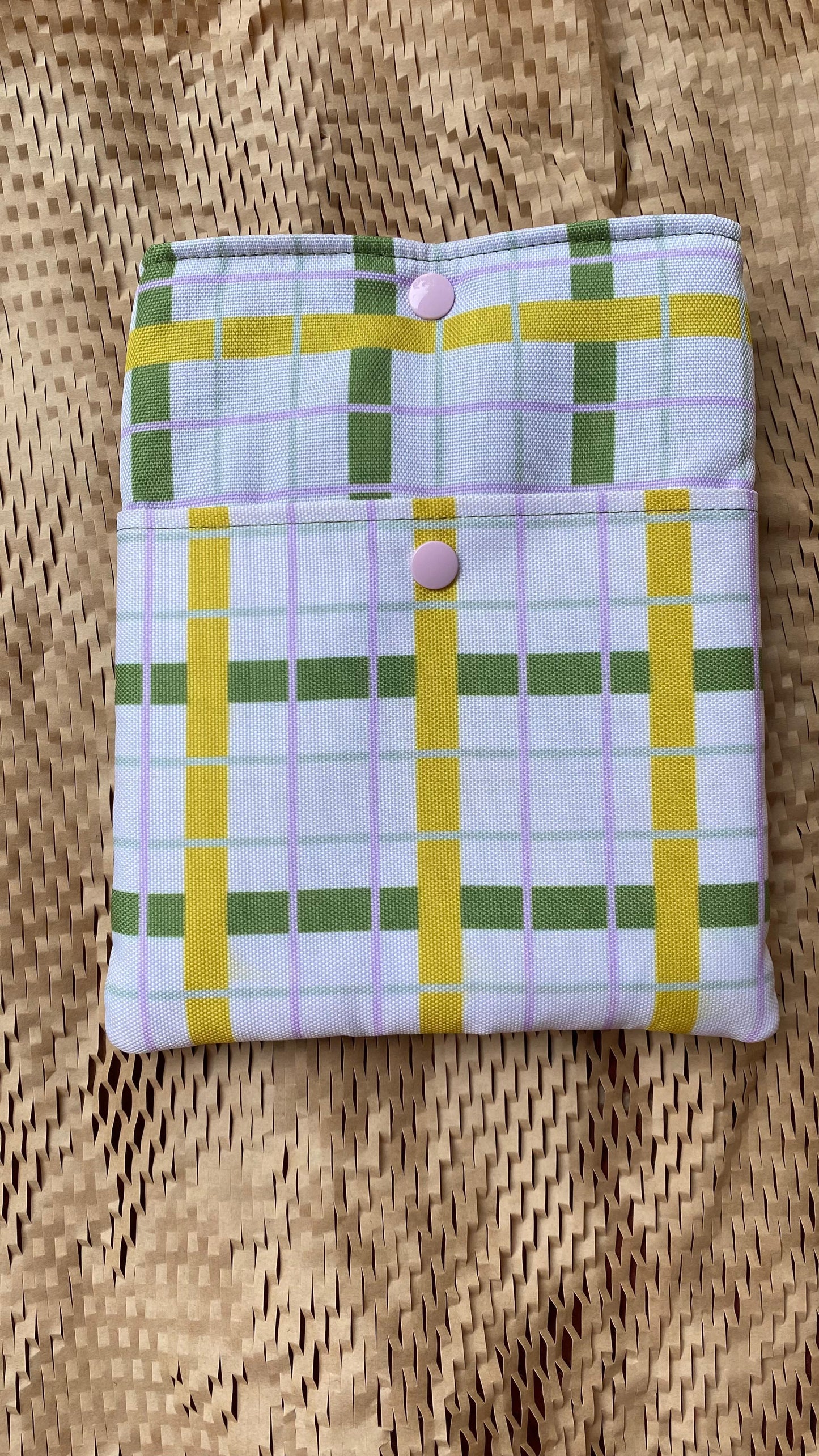 Book Sleeve - Plaid Beige