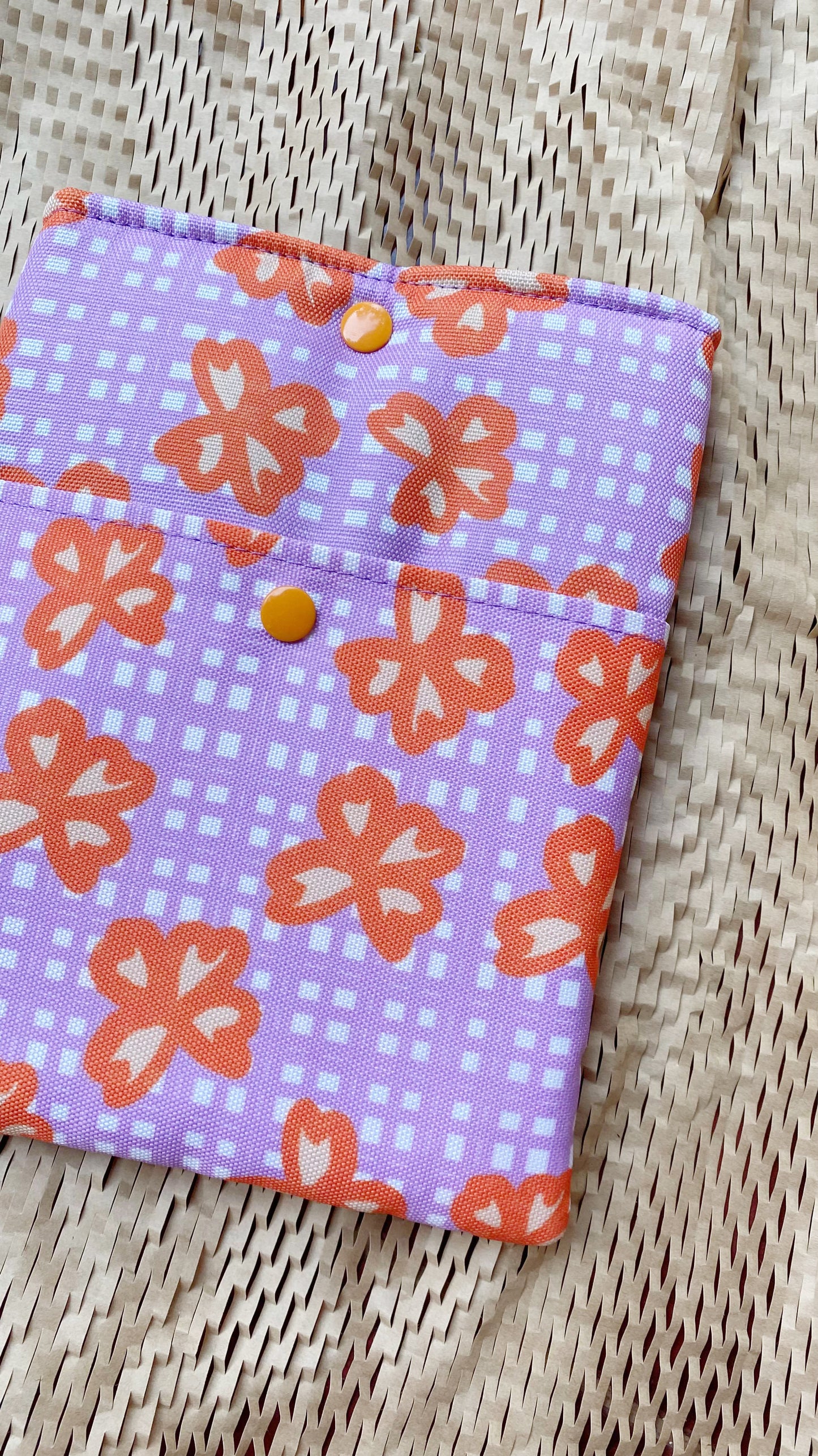 Book Sleeve - Plaid Orange