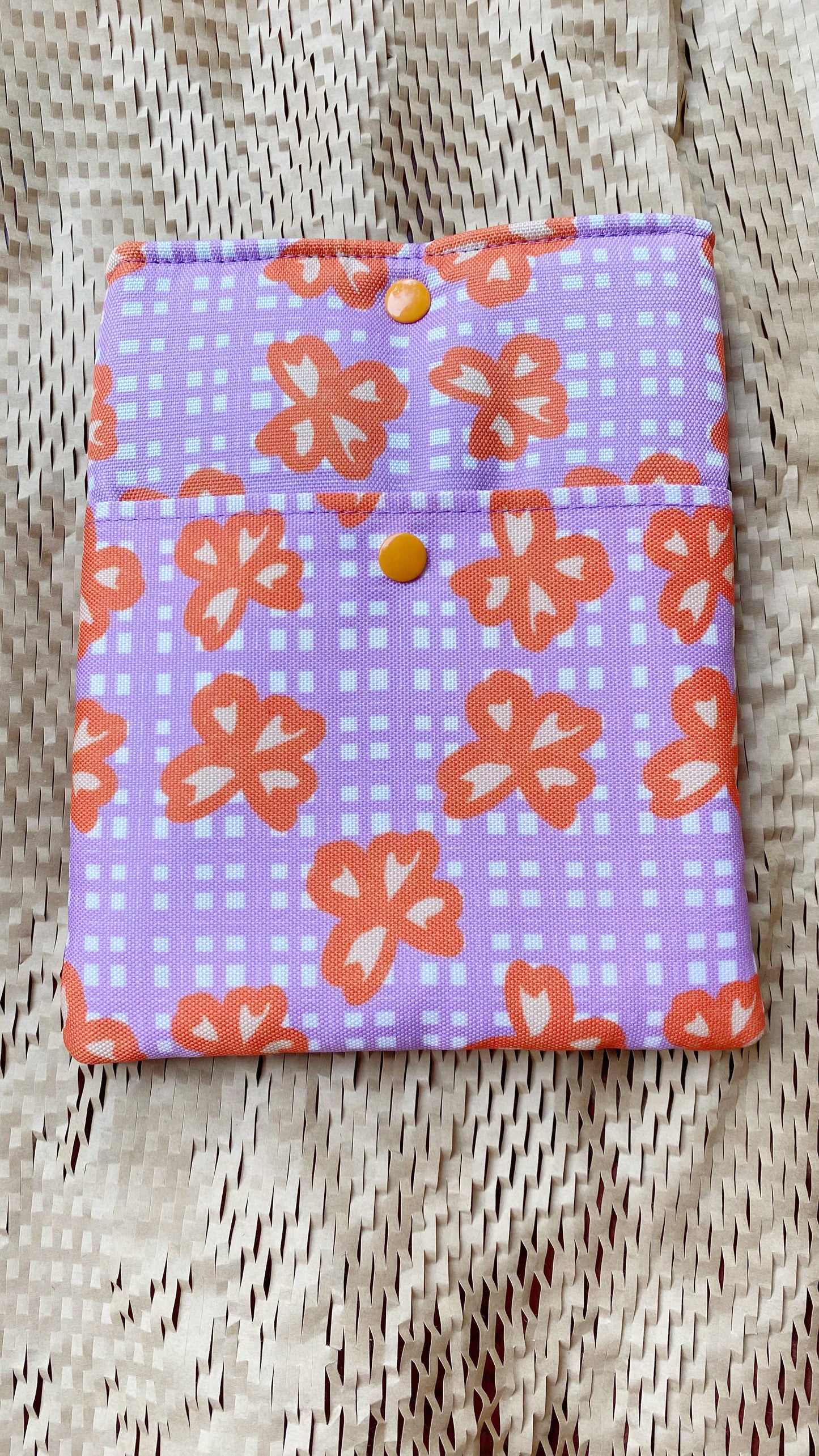 Book Sleeve - Plaid Orange