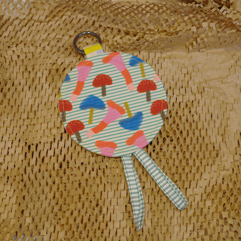 Round Pouch / Bag Charm - Mushroom