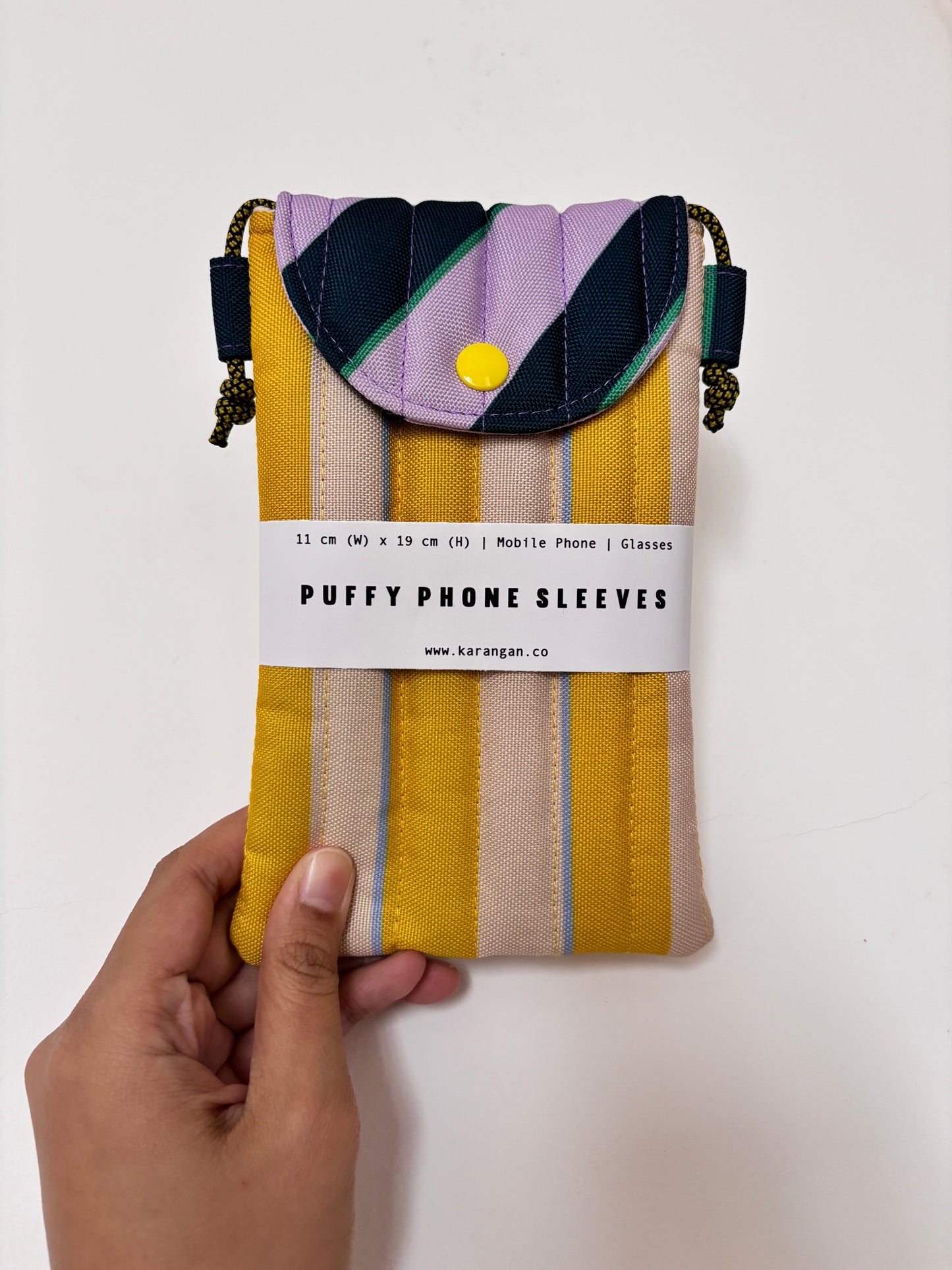 Phone Sleeve - Stripes Yellow Purple