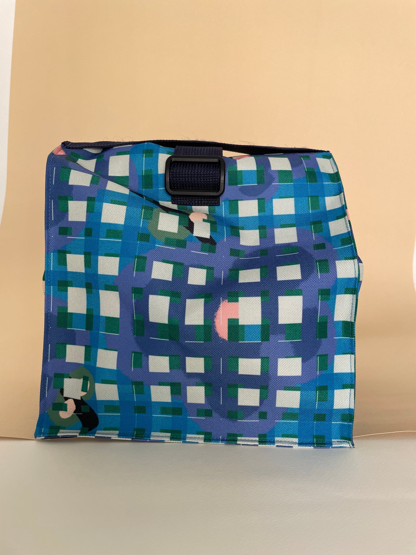 Fold Lunch Bag - Plaid Blue