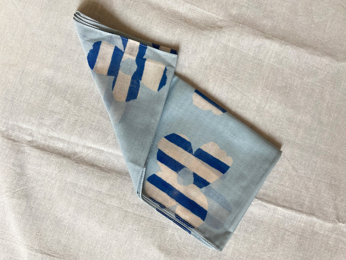 Mini Scarf/Bandana - Blue Stripe Petal