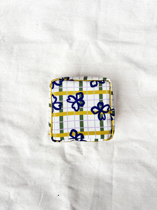 Cosmetic Pouch - Plaid Yellow