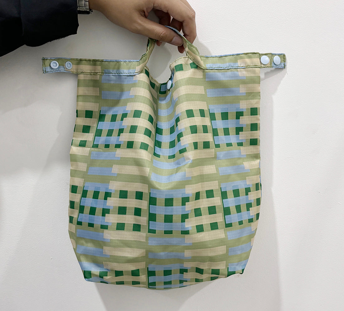 Lunch Bag (Tote & Fold) - Stripes Green