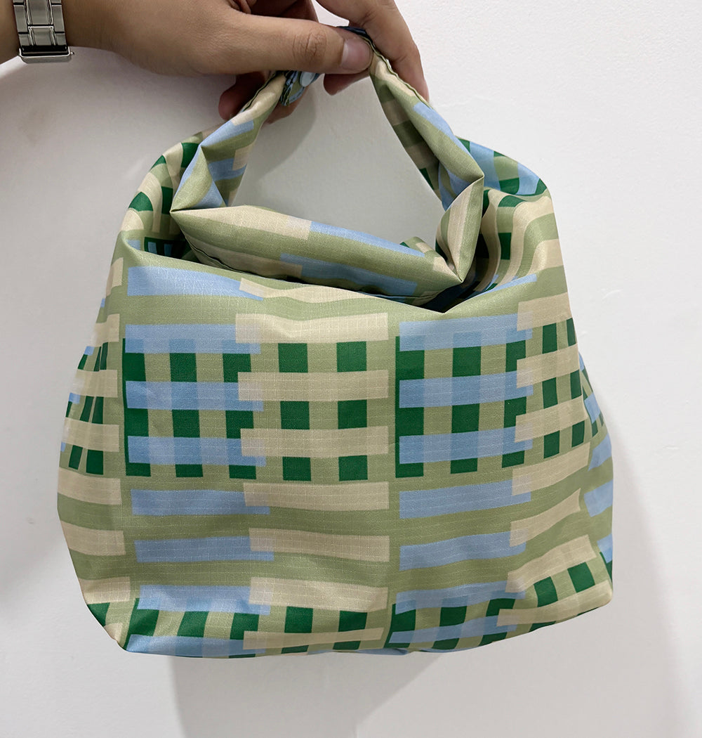 Lunch Bag (Tote & Fold) - Stripes Green