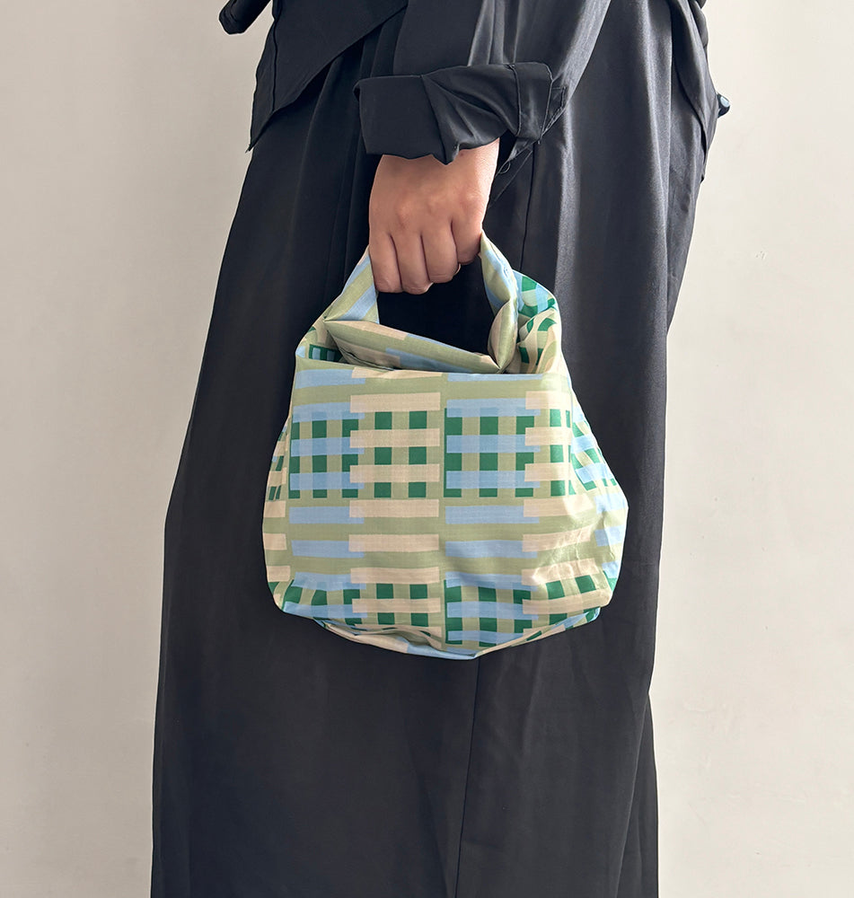 Lunch Bag (Tote & Fold) - Stripes Green