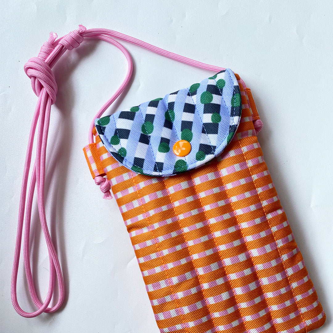 Phone Sleeve - Mix Plaid Orange