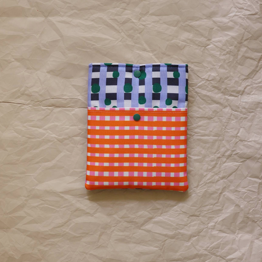 Book Sleeve - Plaid Orange Purple