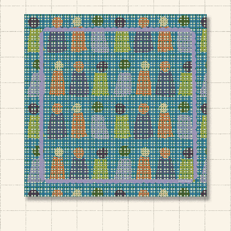 Big Scarf - Mini People in Plaid (Pre-Order)