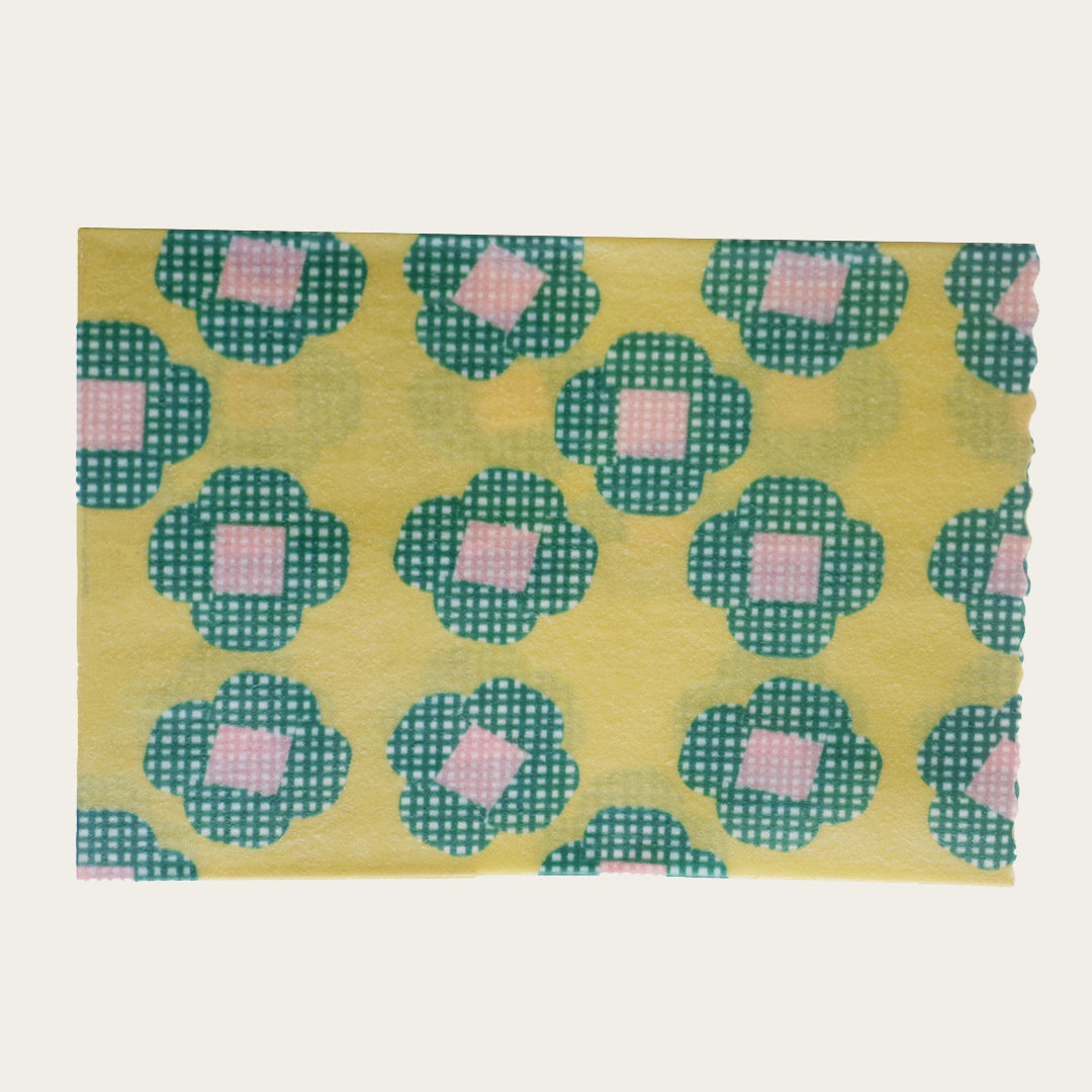 Green Pansy Beeswax Wrap