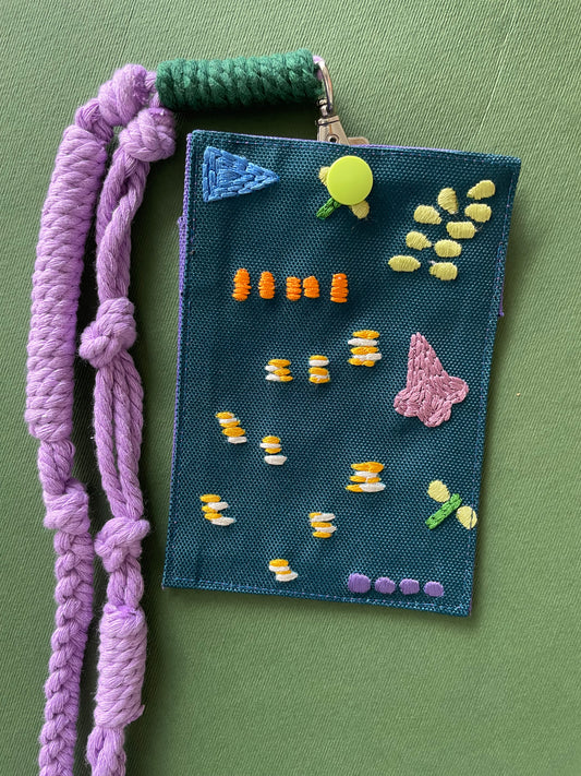Embroidery Card Holder - Moonlit