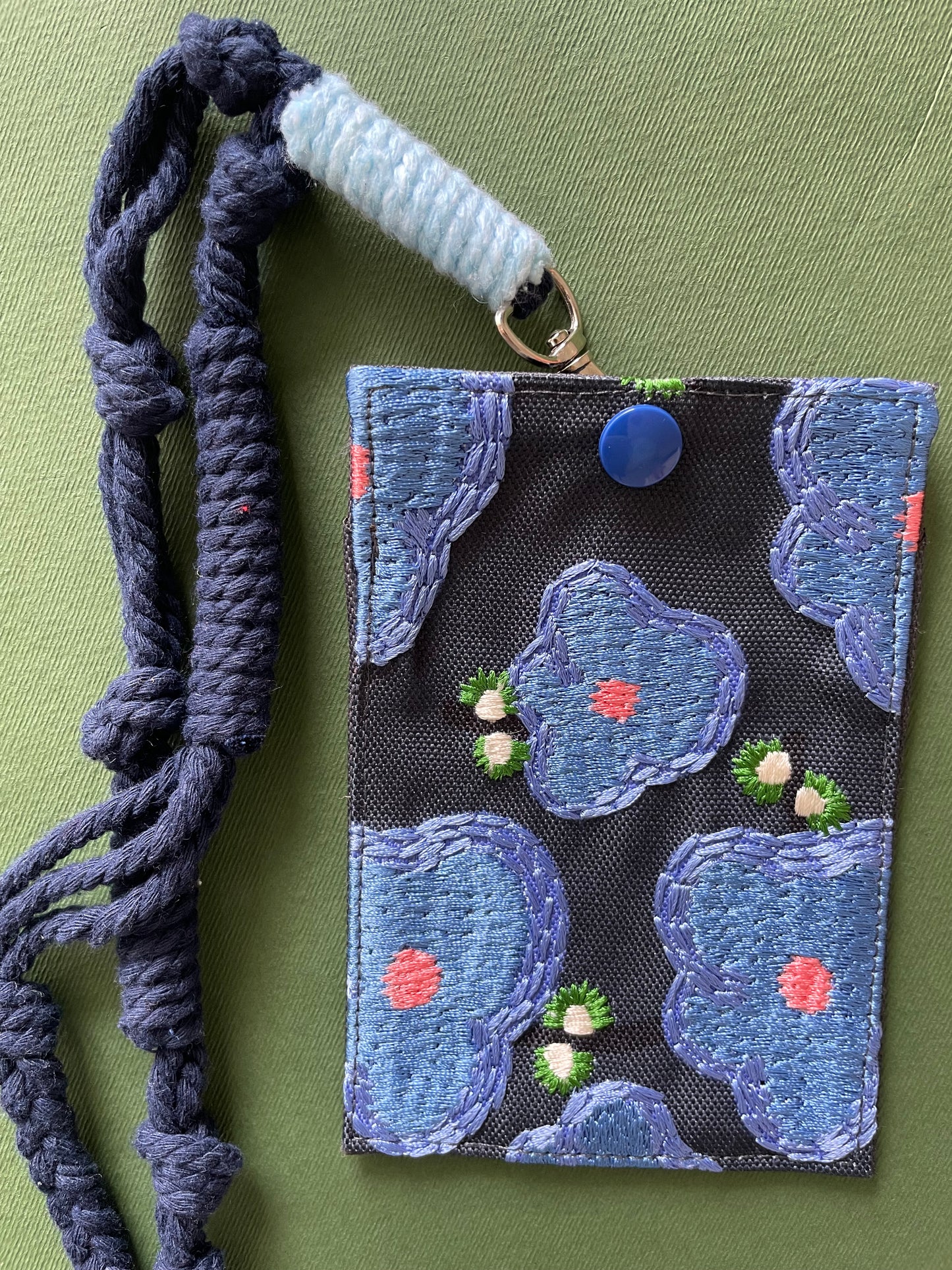 Embroidery Card Holder - Purplish